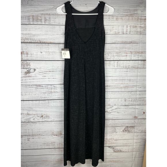 Vintage Teddi Black Sparkle Maxi Dress New 4P 90s Y2K Prom Formal Whimsigoth - Picture 4 of 7